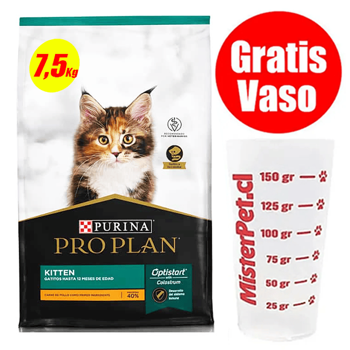 Gratis Vaso + Proplan Gato Kitten 7,5 Kg 1