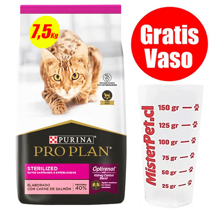 Gratis Vaso + Proplan Gato Esterilizado 7,5 kg 1