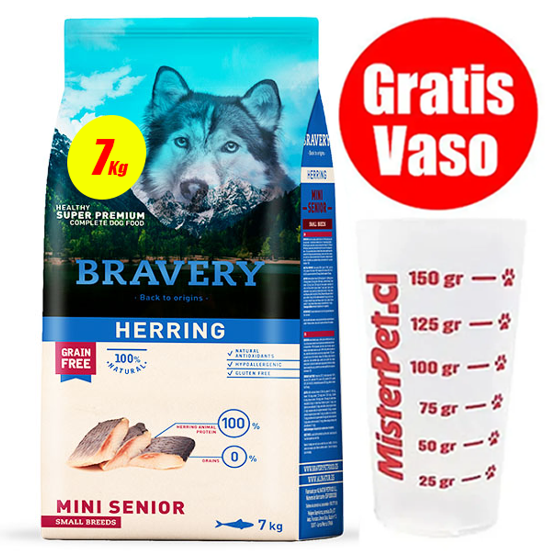Gratis Vaso + Bravery Perro Senior Pequeño 7 Kg 1