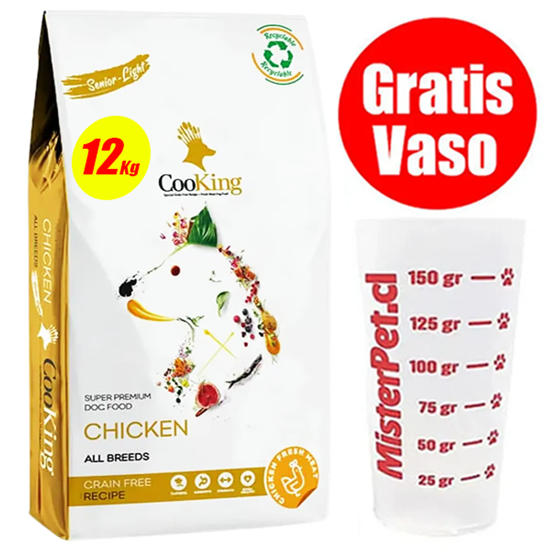 Gratis Vaso + Cooking Perro Senior Light 12 kg 1