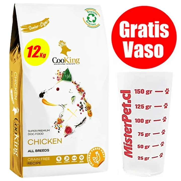Gratis Vaso + Cooking Perro Senior Light 12 kg 1