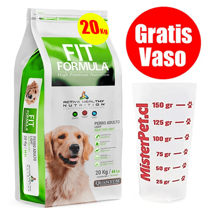 Gratis Vaso + Fit Fórmula Adulto Light 20 Kg 1