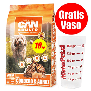 Gratis Vaso + Can Premium Perro Adulto 18 Kg