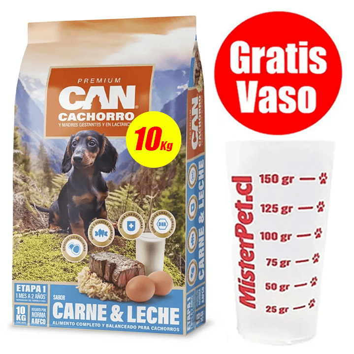 Gratis Vaso + Can Premium Cachorro 10 Kg 1