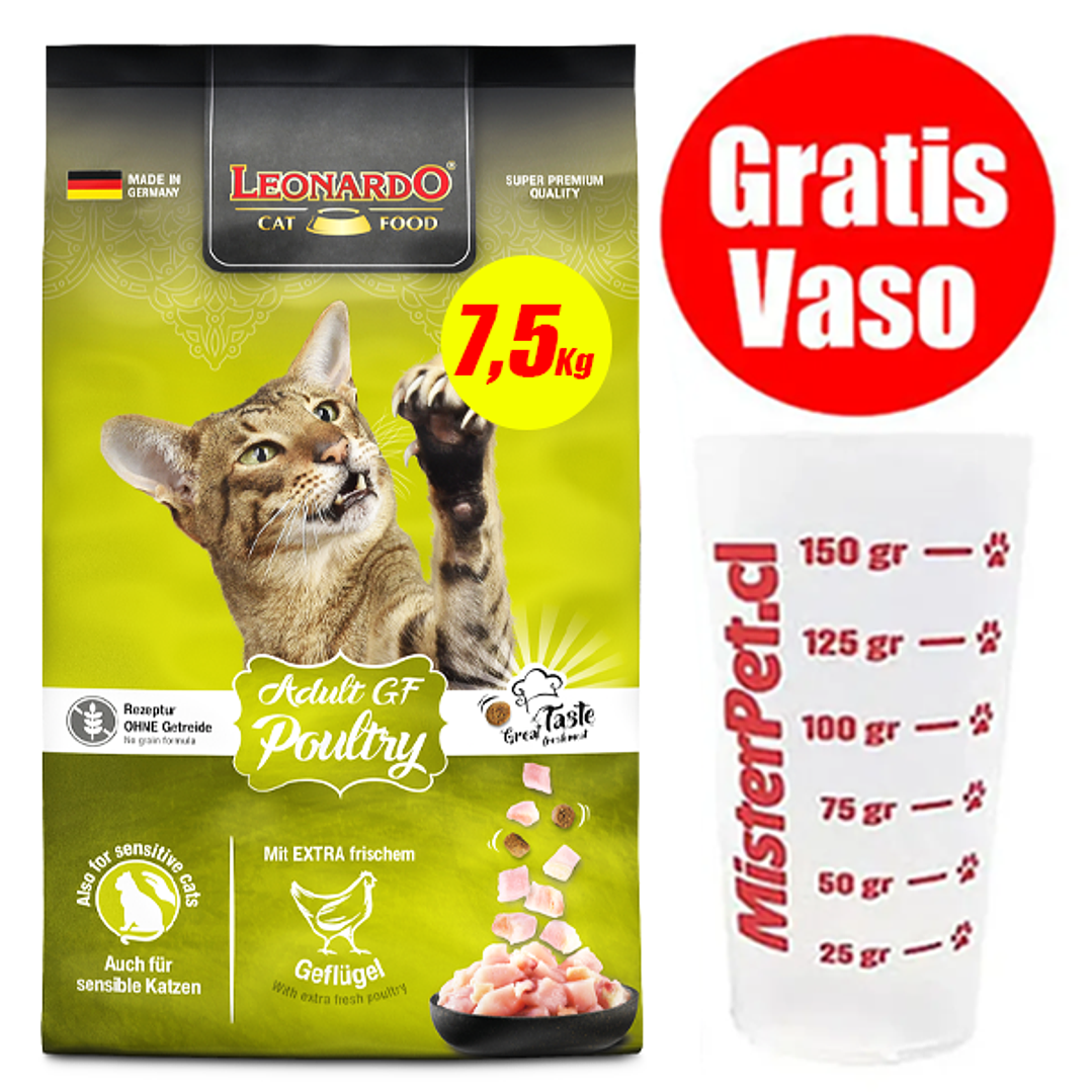 Gratis Vaso + Leonardo Adulto Grain Free Poultry 7,5 kg 1