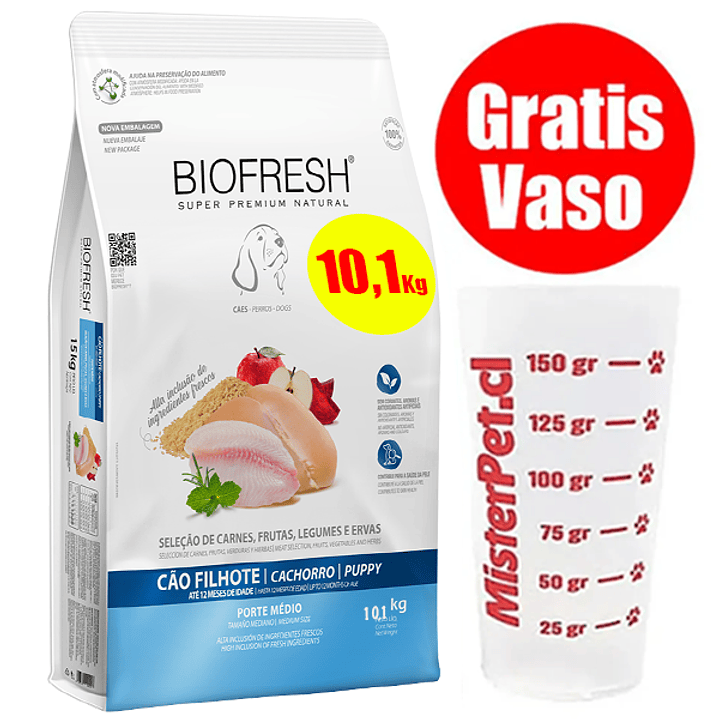 Gratis Vaso + Biofresh Perro Cachorro Mediano 10,1 Kg 1