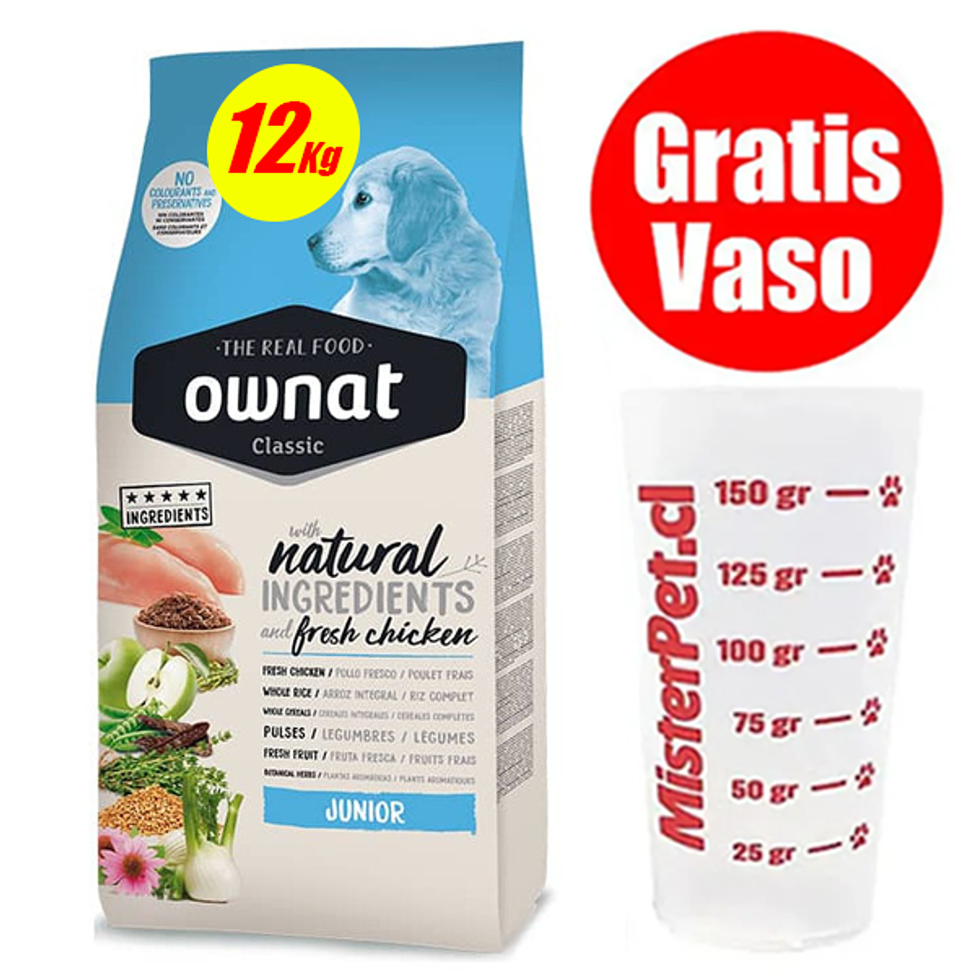 Gratis Vaso + Ownat Classic Perro Junior 12 kg 1