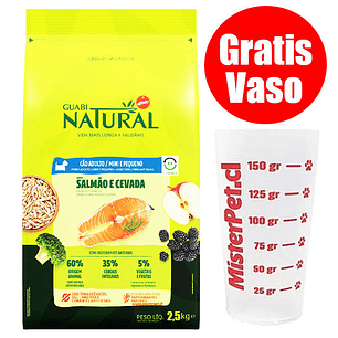 Gratis Vaso + Guabi Natural Perro Adulto Pequeño y Mini 2,5 Kg