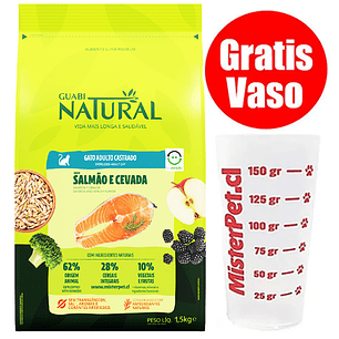 Gratis Vaso + Guabi Natural Gato Castrado Salmón 1,5 Kg