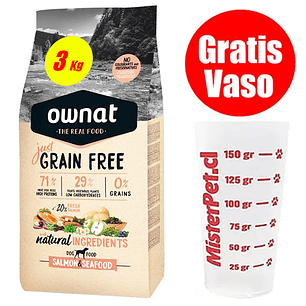 Gratis Vaso + Ownat Grain Free Salmón Perro 3 kg