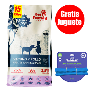 Gratis Juguete + PetFamily Alimento Perro Adulto 15 Kg
