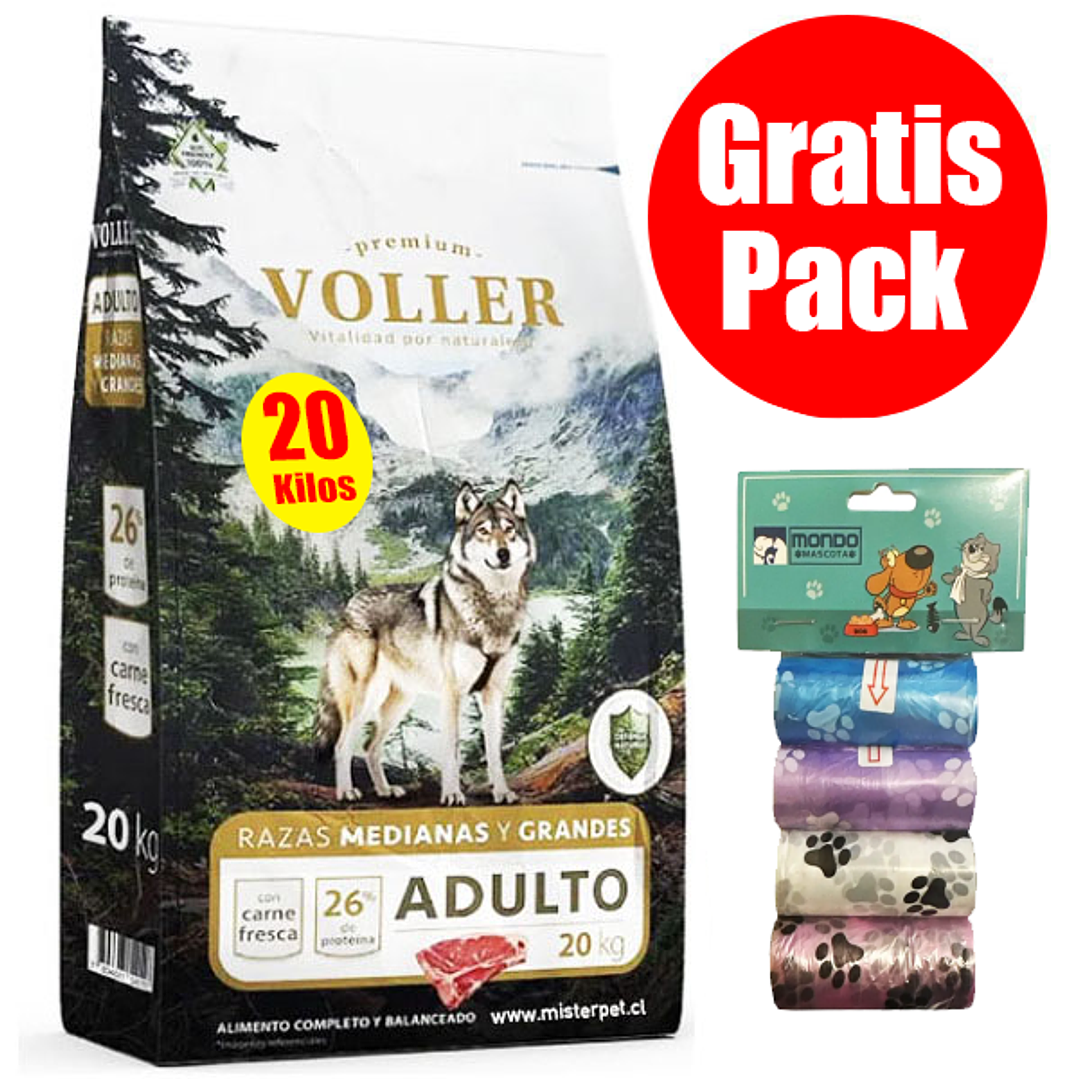 Gratis Pack + Voller Alimento Perro Adulto 20 kg 1