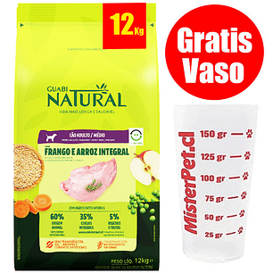 Gratis Vaso + Guabi Perro Adulto Mediano Pollo 12 Kg