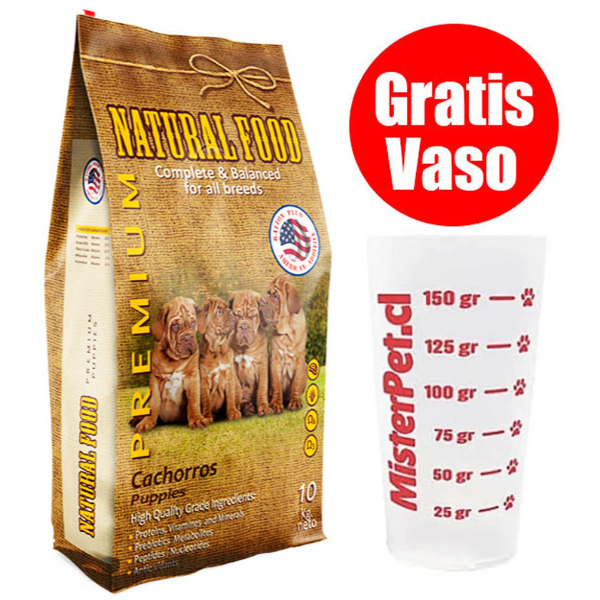 Gratis Vaso + Natural Food Cachorro 10 Kg