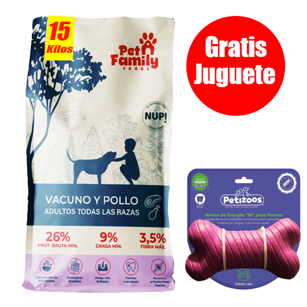 Gratis Juguete + PetFamily Alimento Perro Adulto 15 Kg 1