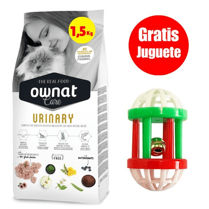 Gratis Juguete + Ownat Care Gato Urinary 1,5 Kg 1