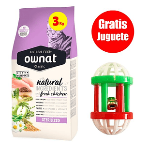 Gratis Juguete + Ownat Gato Esterilizado 3 kg