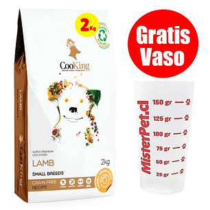Gratis Vaso + Cooking Perro Adulto Pequeño Cordero 2 kg