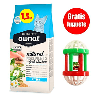 Gratis Juguete + Ownat Gato Kitten 1,5 Kg