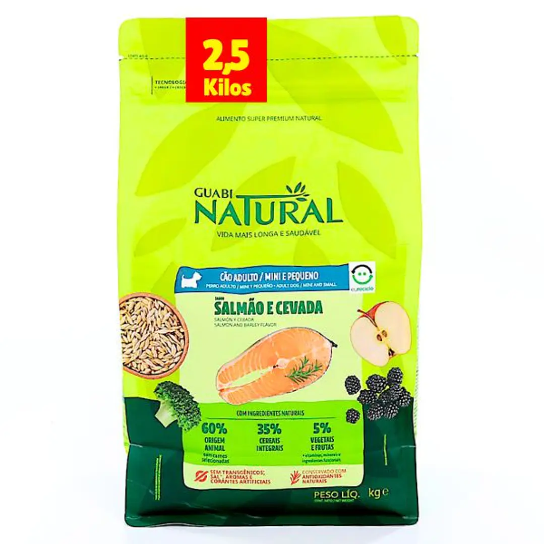 Guabi Natural Sensitive Perro Adulto Salmón 2,5 Kg 1