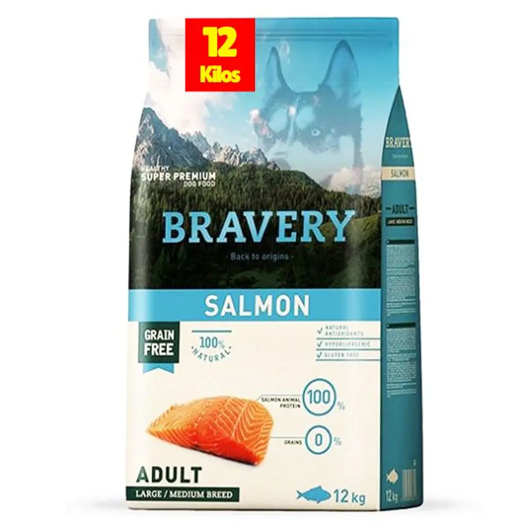 Bravery Salmón Perro Adulto Mediano y Grande 12Kg 1