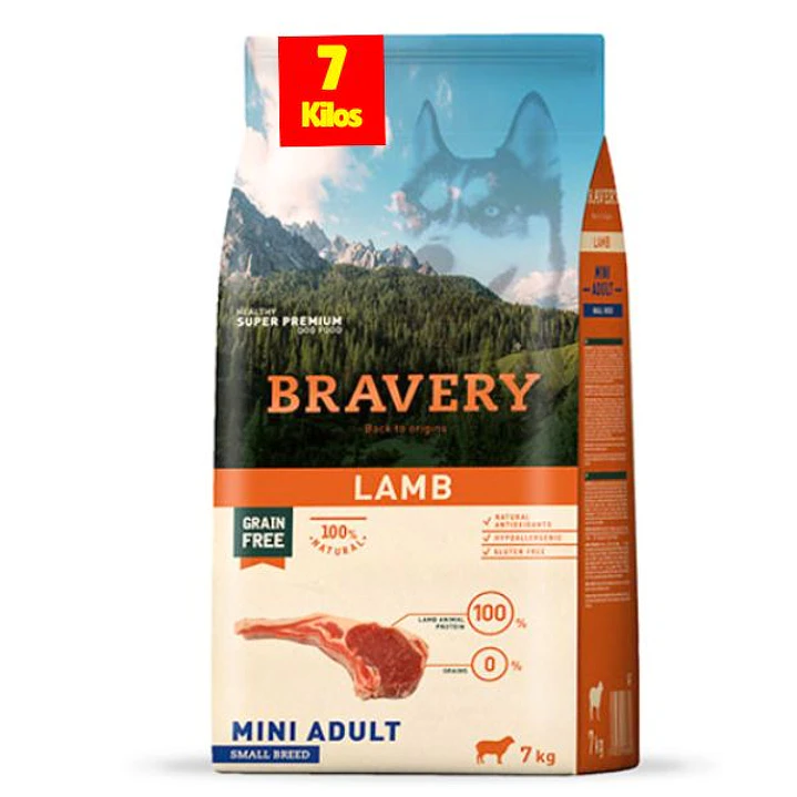 Bravery Cordero Perros Adultos Pequeños y Mini 7 Kg 1