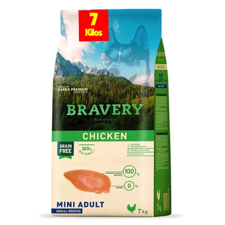 Bravery Perro Adulto Pequeño Pollo 7 Kg 1