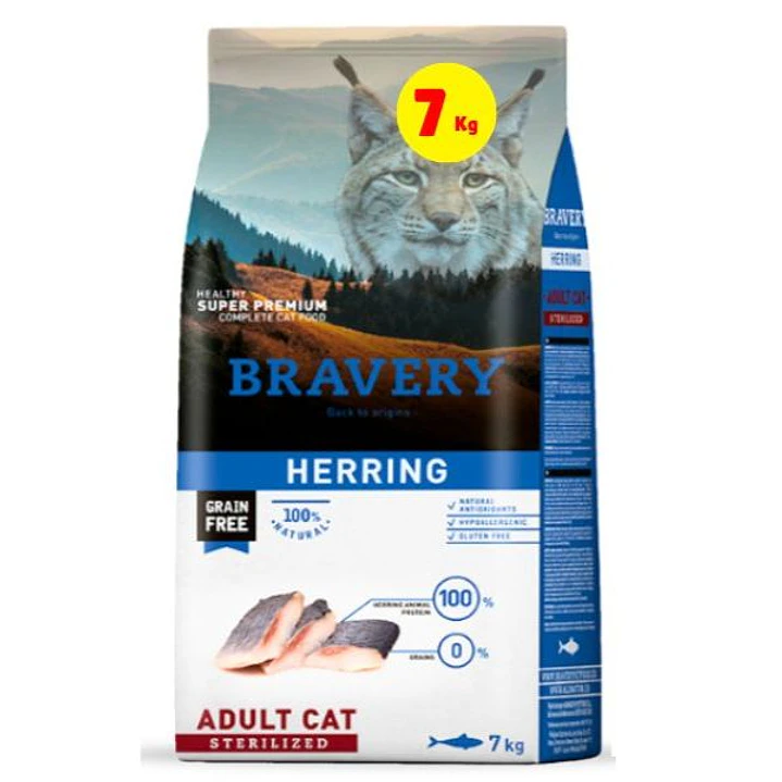 Bravery Gato Adulto Esterilizado Herring 7 Kg 1