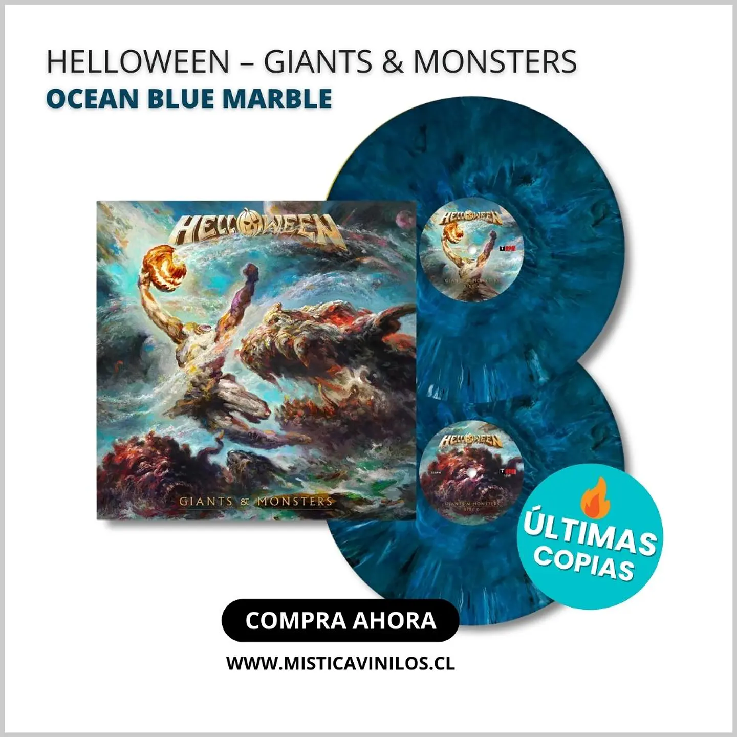Vinilo Helloween – Giants & Monsters (Vinilo 2LP Ocean Blue Marble) 1