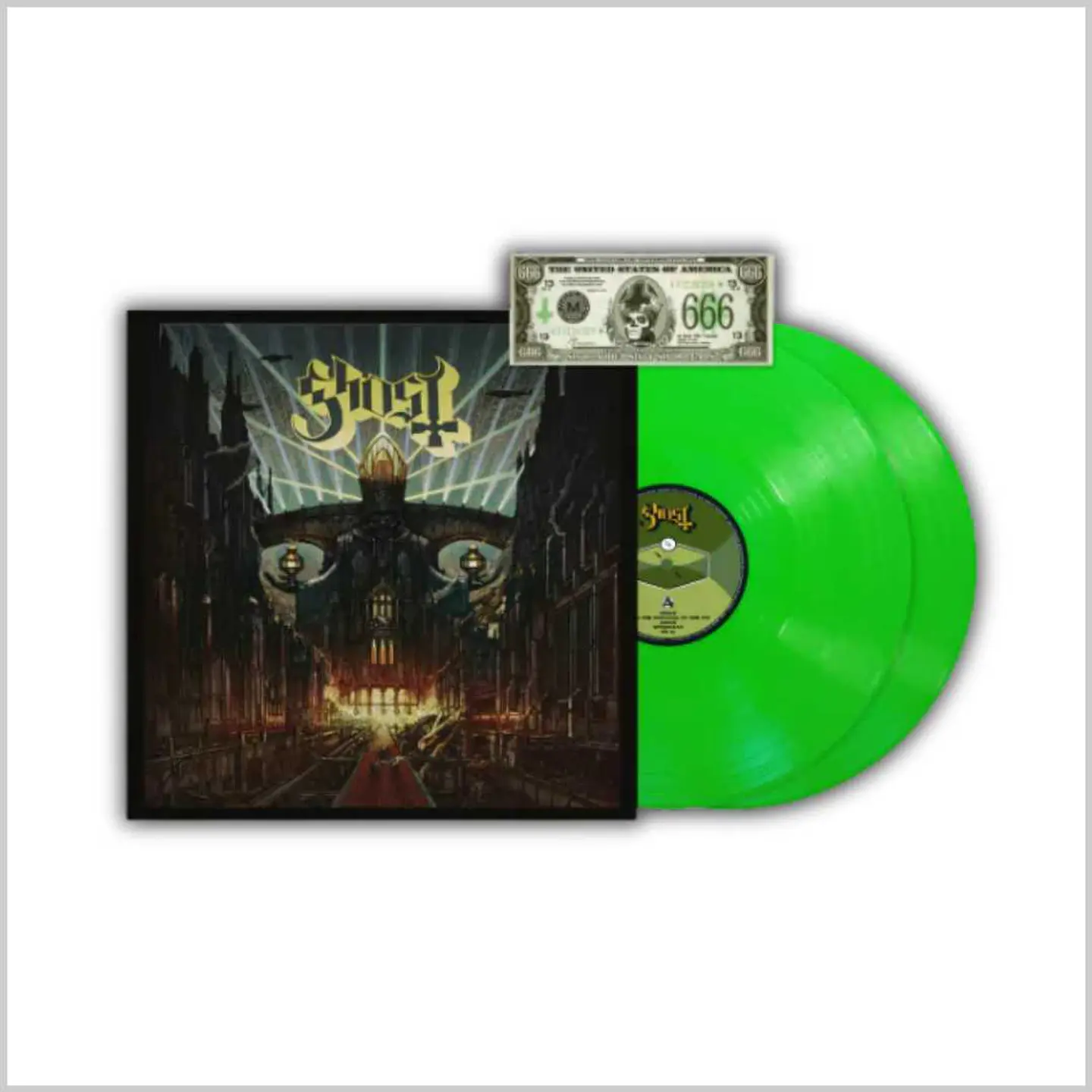 Vinilo Ghost – Meliora Deluxe (10th Anniversary, Neon Green 2LP, 2025)  1