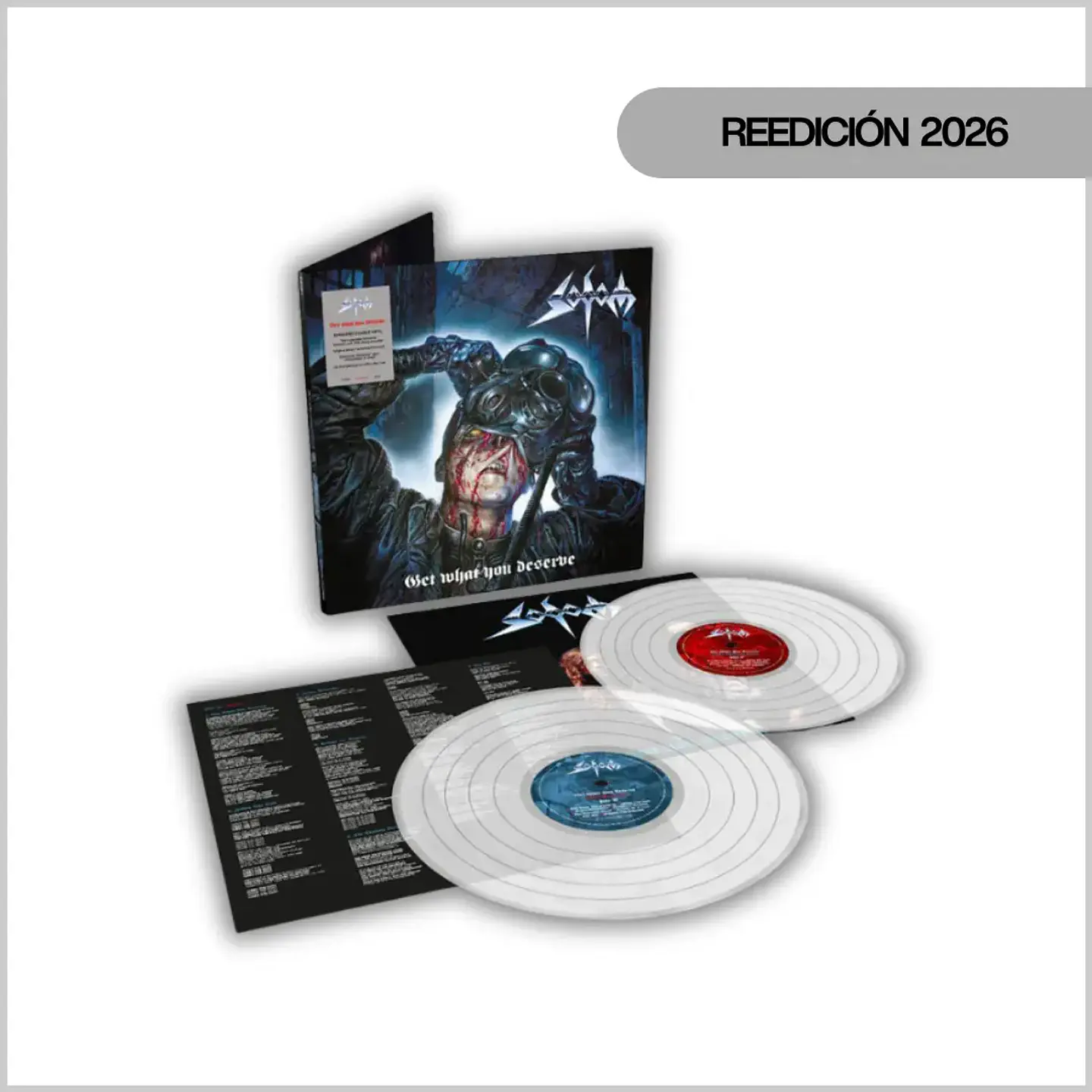 Vinilo Sodom - Get What You Deserve (Expanded 2LP Milky Clear) | Thrash Metal | PREVENTA 1