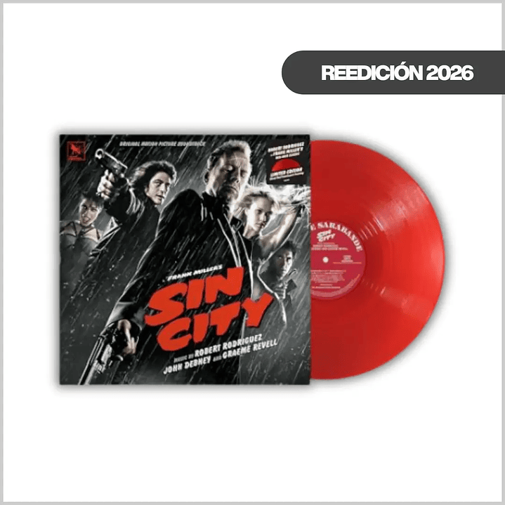Vinilo Sin City OST - Various Artists (Translucent Blood Red LP) | Soundtrack | PREVENTA 1
