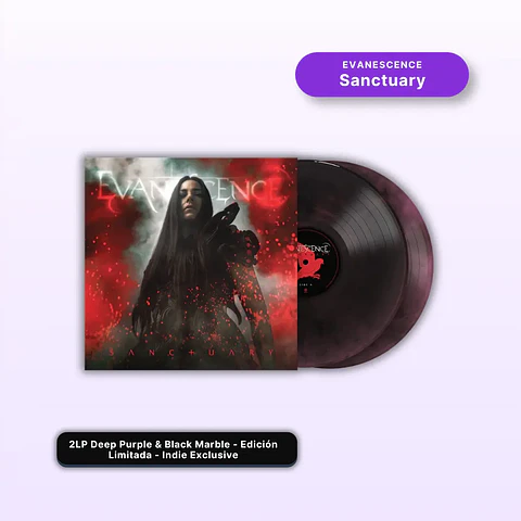 Vinilo Evanescence - Sanctuary (2LP Deep Purple & Black Marble, Edición Limitada, Indie Exclusive) (Preventa)