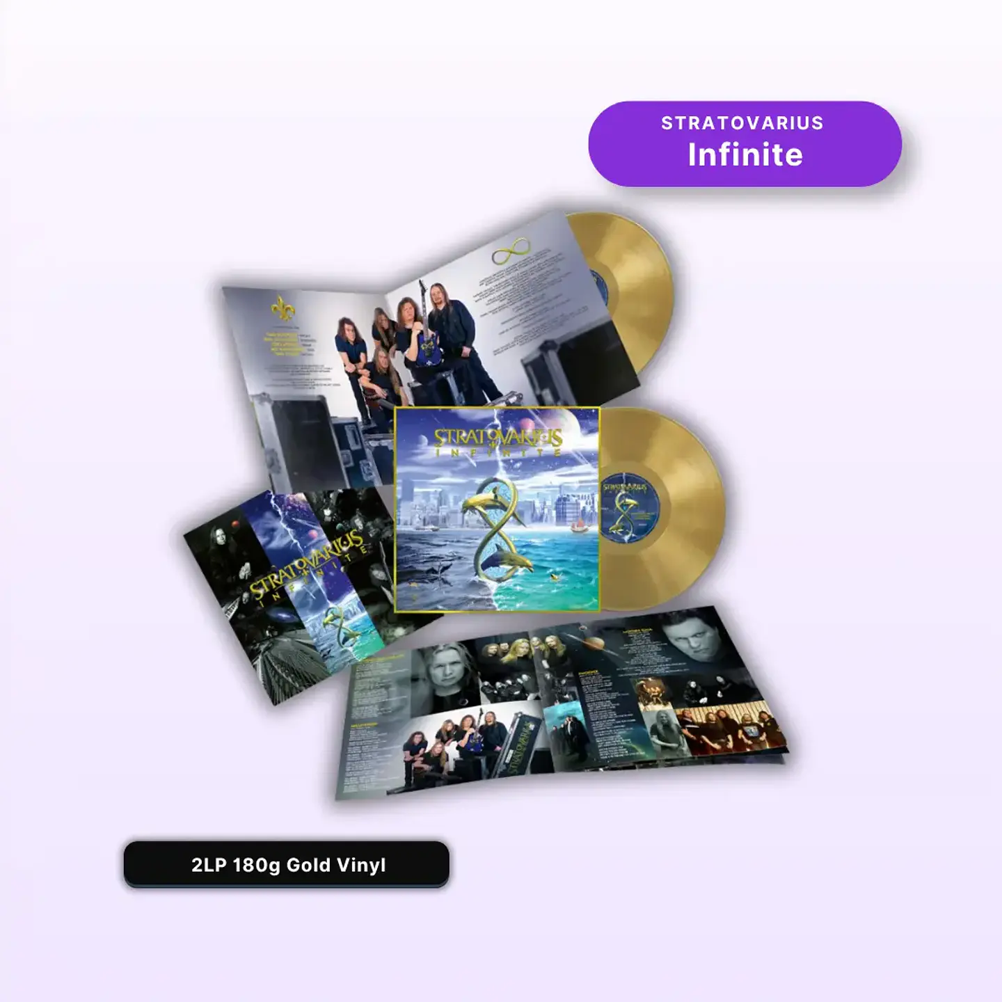 Vinilo Stratovarius - Infinite (Deluxe Edition 2LP 180g Gold Vinyl + Gatefold Foil Dorado) (Preventa) 1