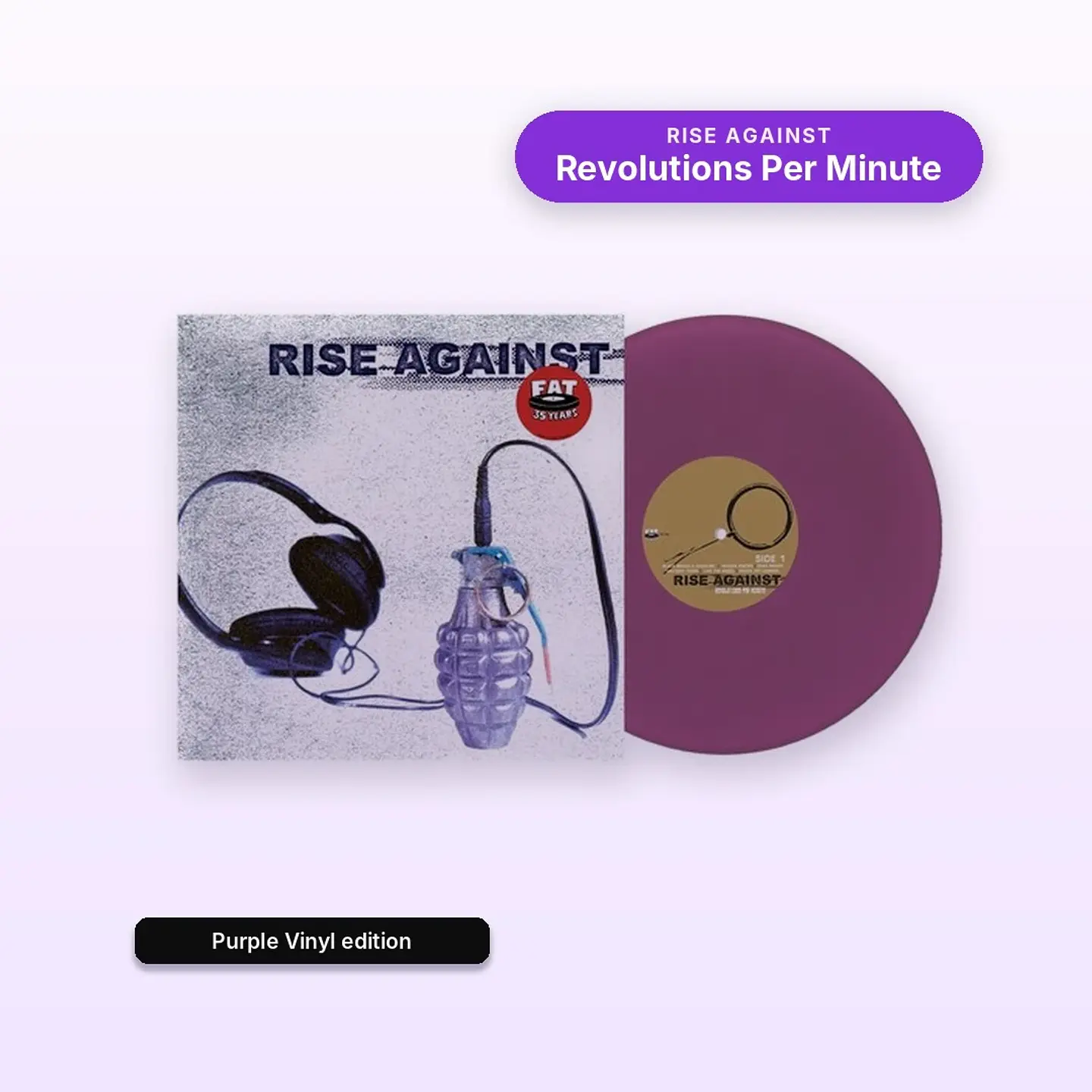 Vinilo Rise Against - Revolutions Per Minute (Purple Vinyl LP) (Preventa) 1