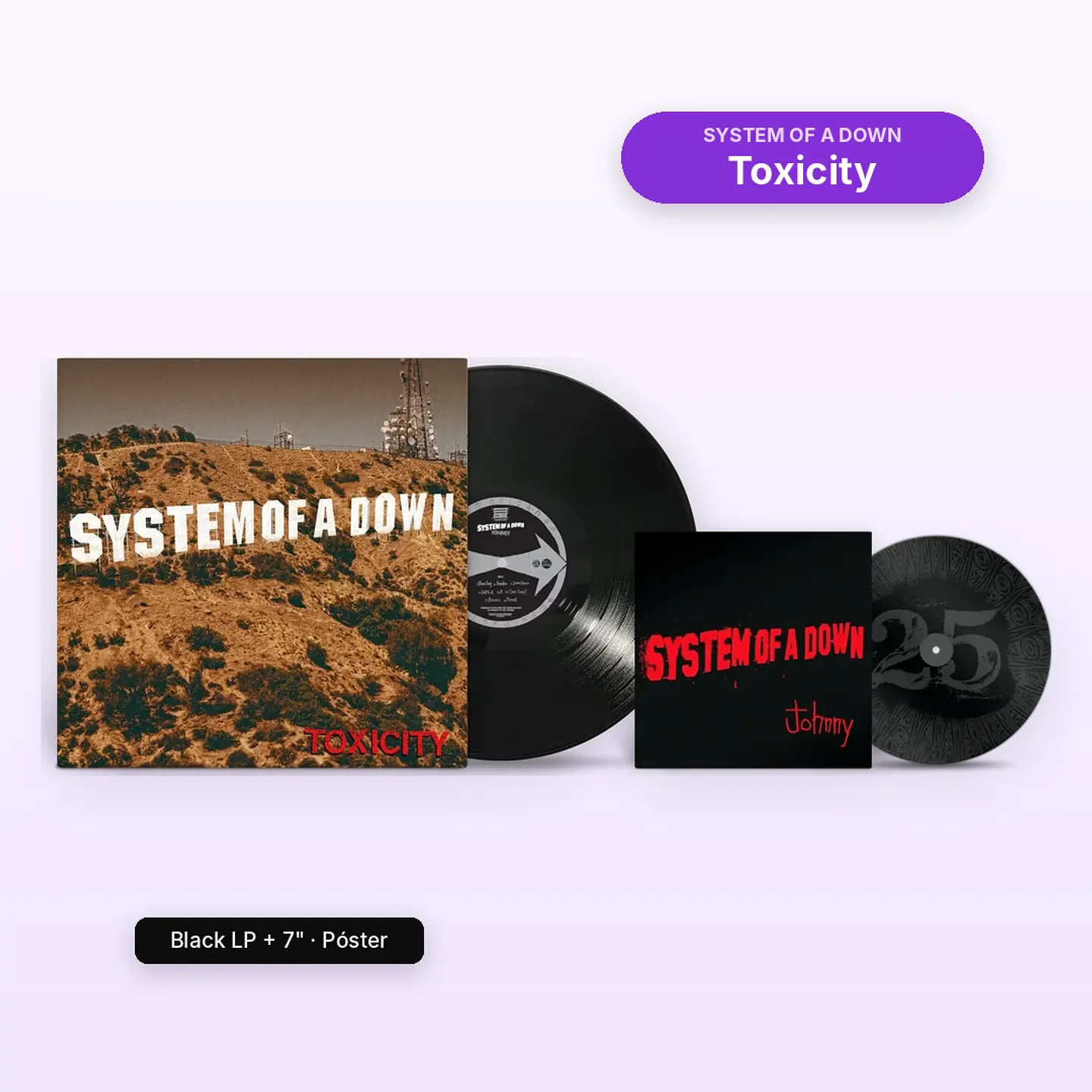 Vinilo System of a Down - Toxicity (25th Anniversary Black LP + 7