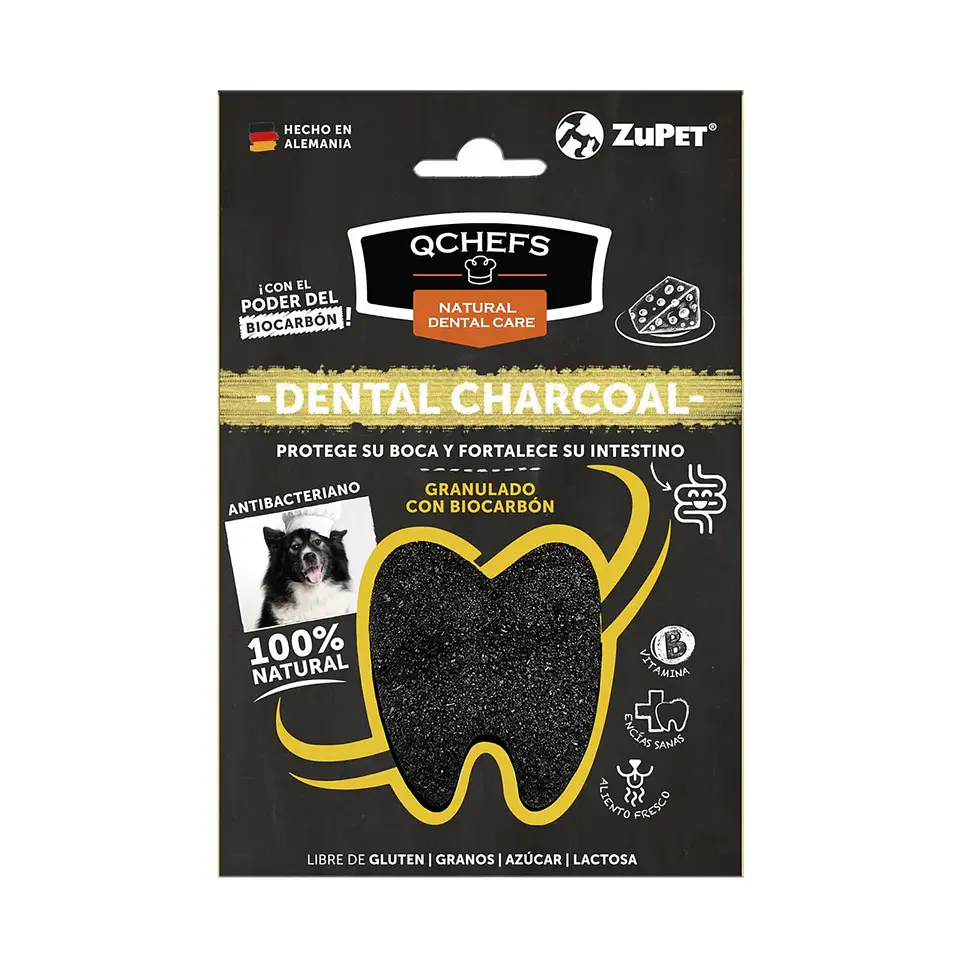 QCHEFS DENTAL SNACK GRANULADO BIOCARBON PERRO (80 GR) 1