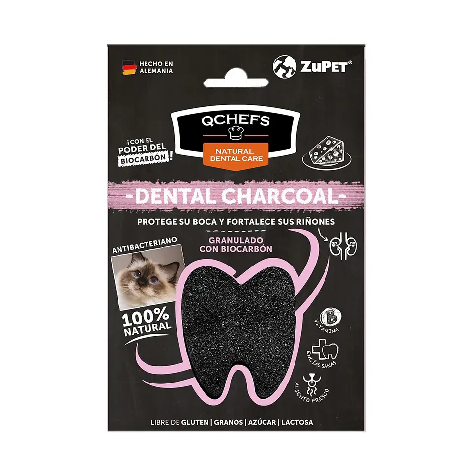 QCHEFS DENTAL SNACK GRANULADO BIOCARBON GATO (70 GR) 1