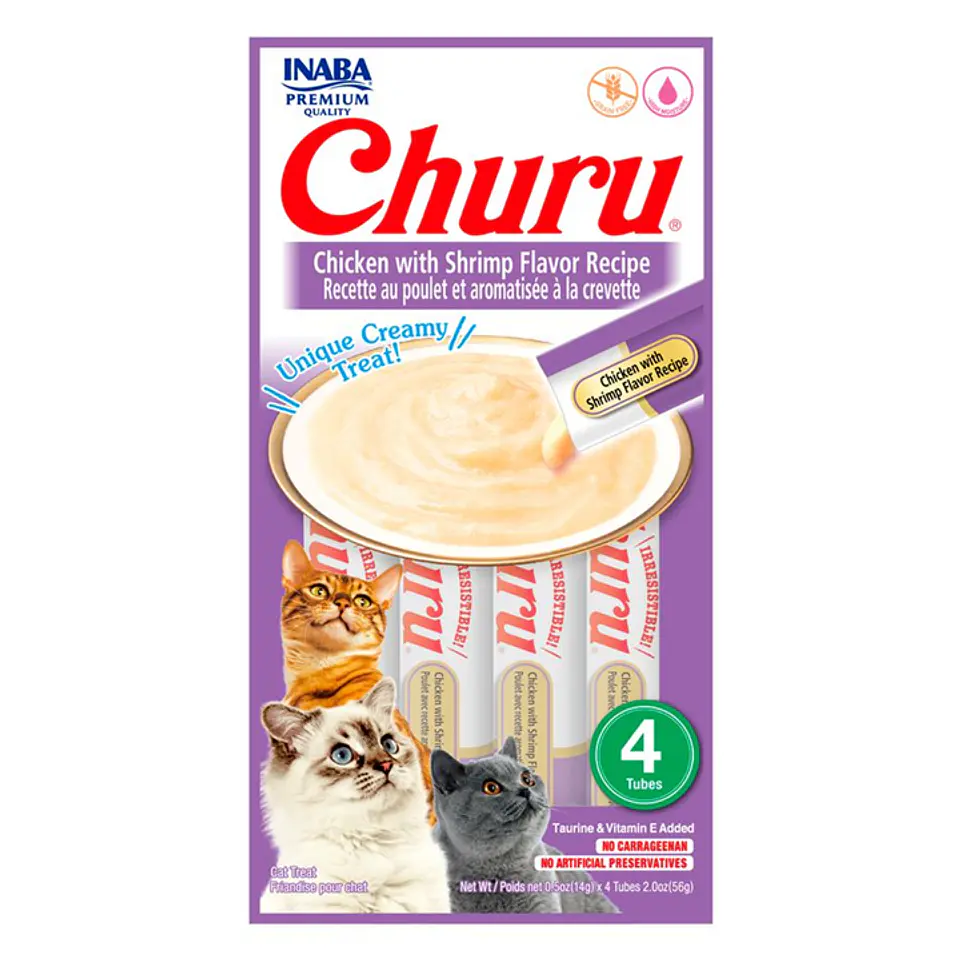 CHURU CAT POLLO & CAMARON 14 GR (4 TUBOS) 1