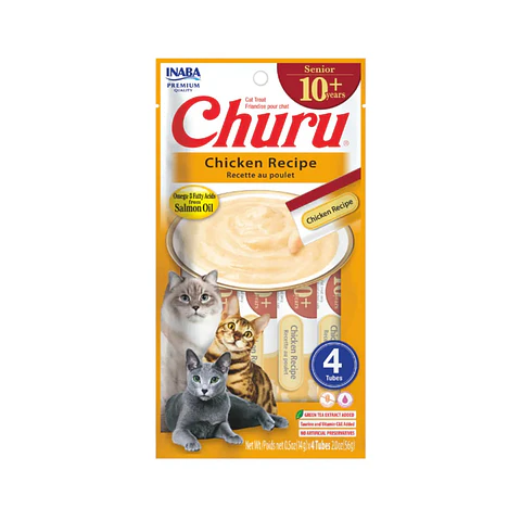CHURU CAT SENIOR +10 POLLO 14 GR (4 TUBOS)