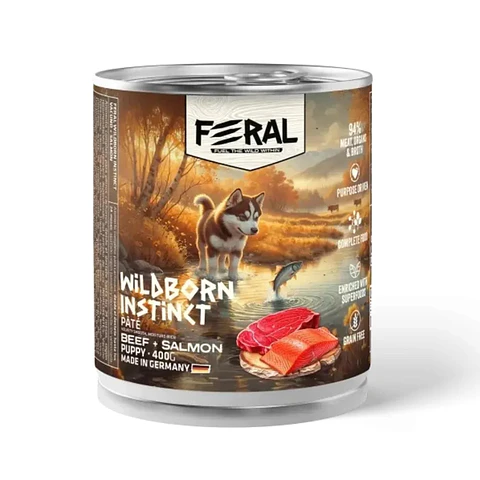 LATA FERAL DOG PUPPY VACUNO & SALMON (400 GR)