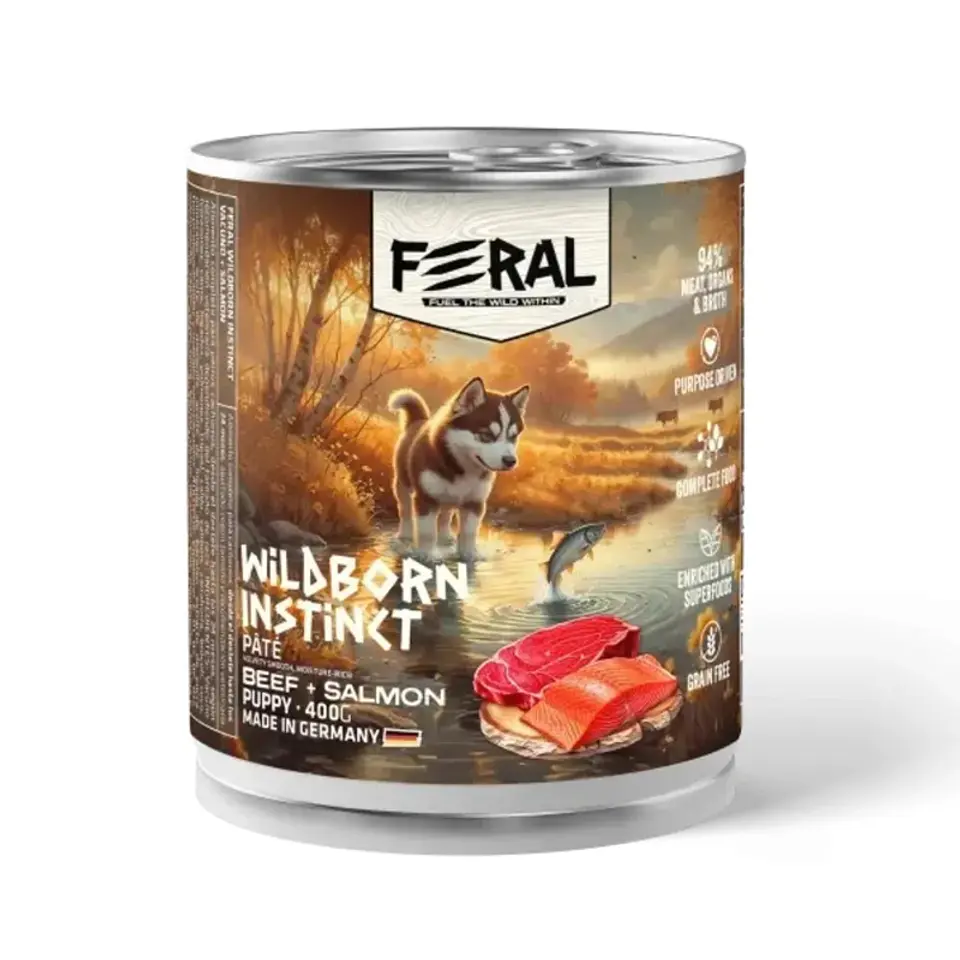 LATA FERAL DOG PUPPY VACUNO & SALMON (400 GR) 1