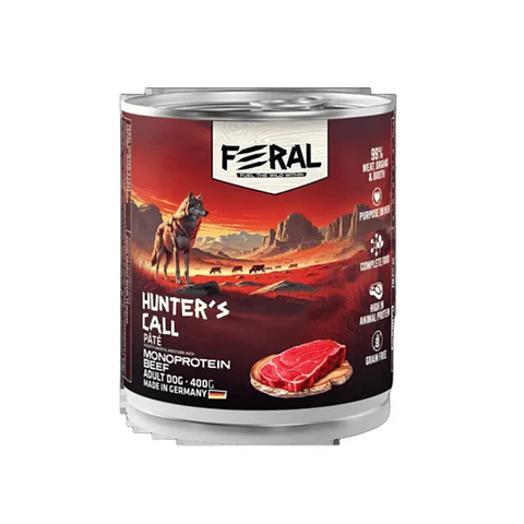 LATA FERAL DOG ADULTO VACUNO MONOPROTEINA (400 GR)
