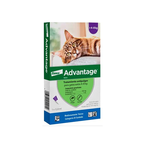 ADVANTAGE GATO 4 A 8 KG. PIPETA 0.8 ML