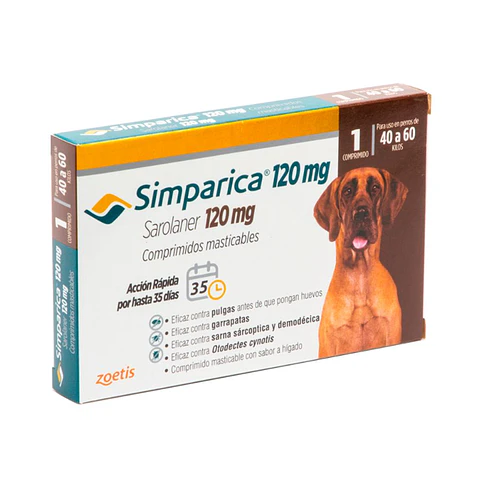 SIMPARICA 120MG X 1 COMP. (40KG A 60 KG)