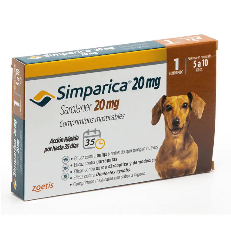 SIMPARICA 20MG X 1 COMP. (5KG A 10 KG) 1