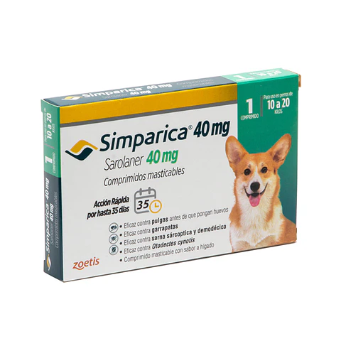 SIMPARICA 40MG X 1 COMP. (10KG A 20 KG)