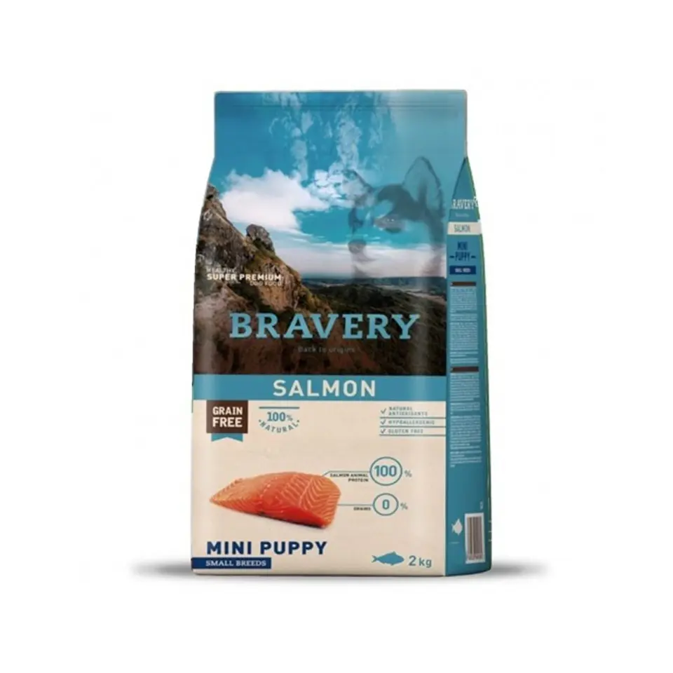 BRAVERY PERRO PUPPY RAZA PEQUEÑA SALMON 2 KG 1