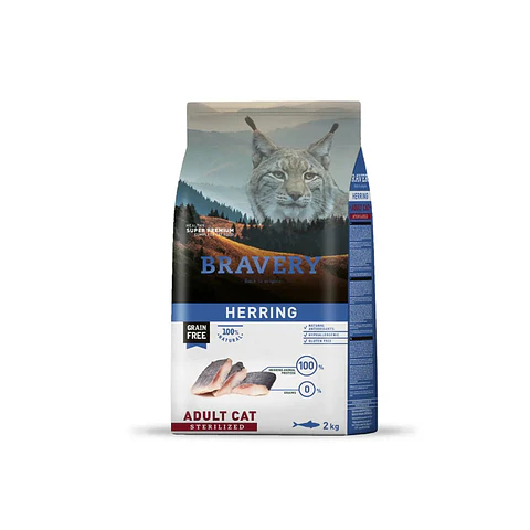 BRAVERY GATO ADULTO ESTERILIZADO HERRING 2 KG