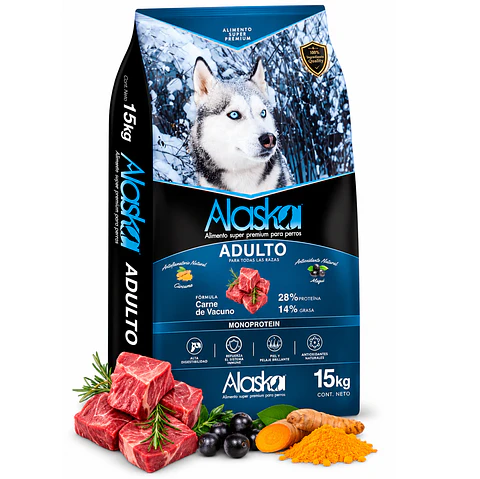 Alimento Alaska Adulto 15 kg.